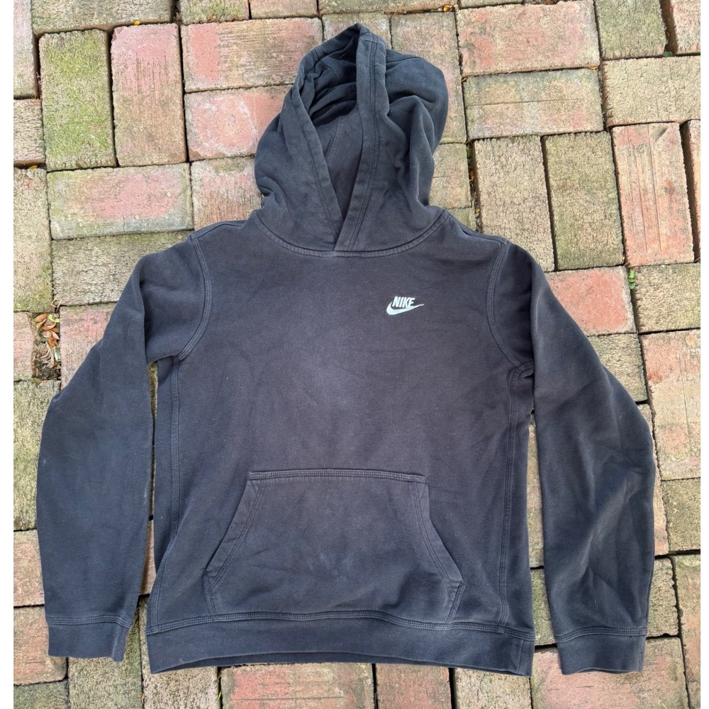 Nike‎ Kids Sportswear Pullover Hoodie Black Embroidered Logo XL 18-20